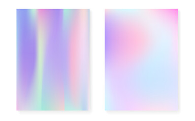 Fototapeta premium Hologram gradient background set with holographic cover.