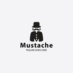 Mustache logo design template. Vector illustration