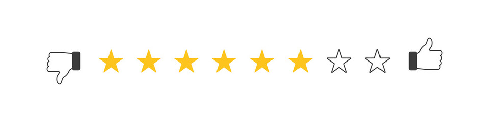 Rating icons. Rating Stars. Scale stars customer product rating. Vector illustration