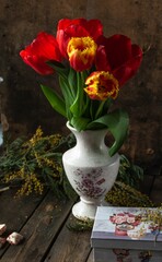 tulips in vase