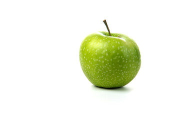 Fresh and juicy lush green apple isolated on white background