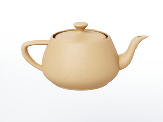 Leather teapot isolated