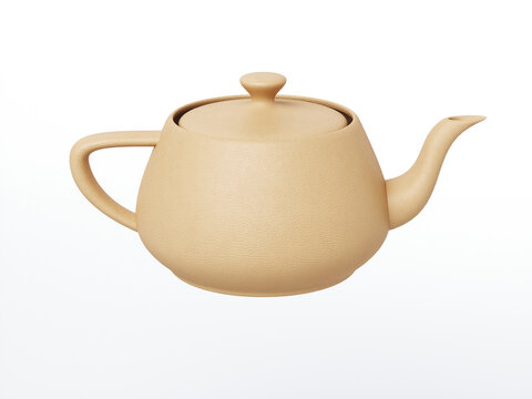 Leather teapot isolated