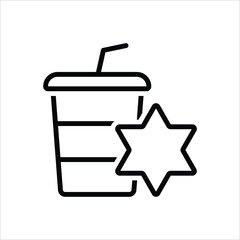 Black line icon for favorites
