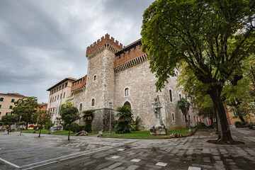 Fototapeta premium Carrara, Massa Carrara,Italy - october, 2020: cityscape.View of the Fine Arts Academy of Carrara(Accademia di belle arti di Carrara).