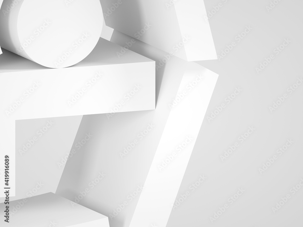 Canvas Prints abstract white geometric installation 3 d render