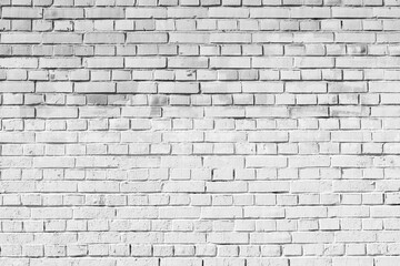 Fototapeta na wymiar White brick wall, background texture