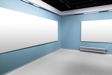 Blank white posters with copy space area