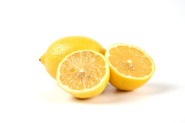 Fresh lemon on white background. Clipping Path