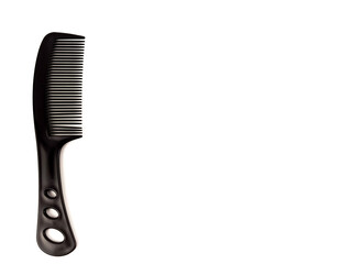 Black hair brush isolated with white background.