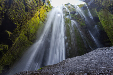 The Gljúfrabúi waterfall in southern Iceland
