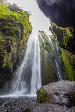 The Glj&uacute;frab&uacute;i waterfall in southern Iceland