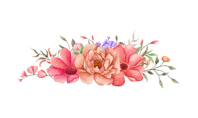 Beautiful watercolor flower bouquet design