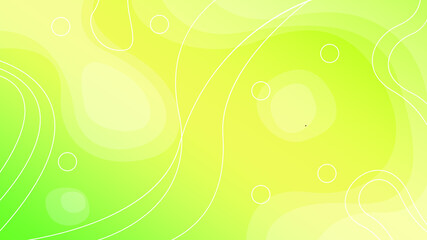 Abstract Colorful Gradient Background With Color Wavy Geometric Figures of Different Shapes And White Lines, Vector Design Style