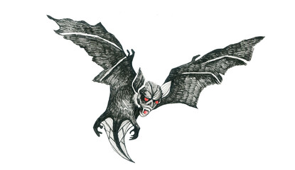 Drawing art bat. Heros of dnd.