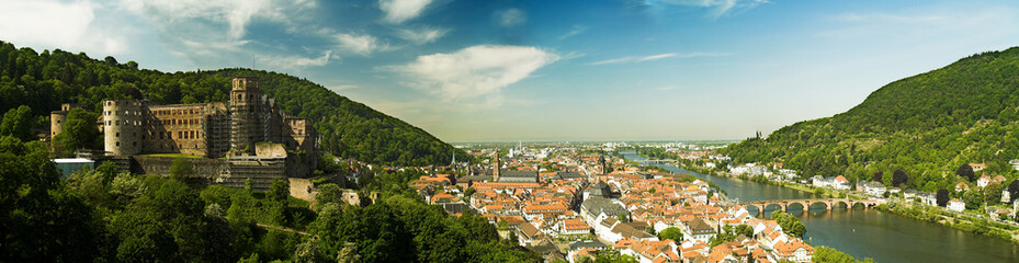 Fototapeta na wymiar View Over Old Heidelberg And Castle