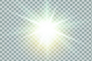 Glow light effect vector. Sparkle with glow light effect. Highlights. Flash light effect. Realistic sunlight vector.