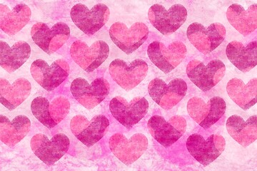 Digital Decorative Background with balls ans hearts for use in print and web