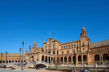 Plaza de España, Seville, built for the Ibero-American Exposition of 1929, Seville, Andalusia, Spain, Europe.