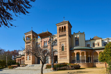 Fototapeta na wymiar Pabellon Mudejar, Museo Artes y Costumbres Populares, Parque Maria Luisa, Spain; Andalusia; Seville