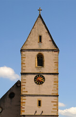 Fototapeta premium Spire Of The St Nicolaus Church, Ohrschwir, Alsace, France