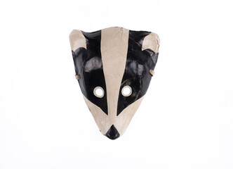 vintage raccoon mask isolated on white background