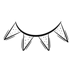 Bunting garland flag for birthday. Isolated vector illustrations.