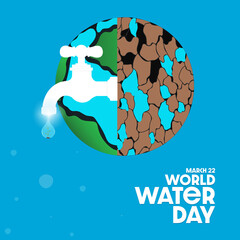 World water day poster design, Vector Illustration.