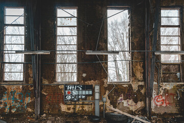 An old abandoned industrial area with graffitis