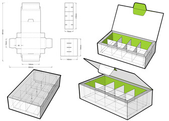 Chocolate Box and Die-cut Pattern. The .eps file is full scale and fully functional. Prepared for real cardboard production.
