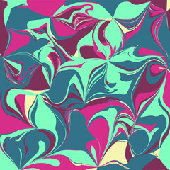 Abstract color mixing seamless repeating pattern. Vector illustration