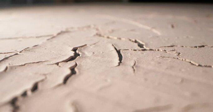 detailed extreme close-up surface of decorative plaster craquelure. beige shade.
