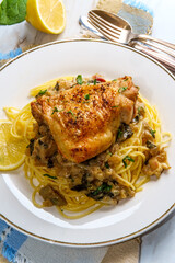 Spinach Artichoke Chicken Thighs