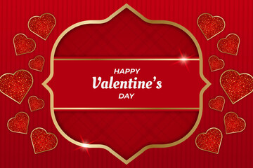 Elegant Maroon Heart Valentine Day Background
