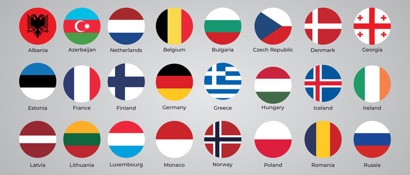 European flags vector, vector illustration