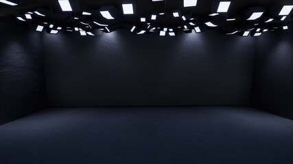 3d dark background with overhead lighting for 3d studio 22