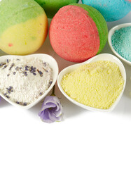 bath bombs isolated on white background