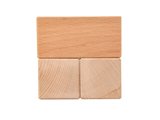 Wooden cubes for creative isolated on the white background