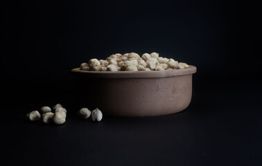 Chickpeas in Pottery dish