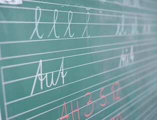 Schultafel, Schreibschrift 1. Klasse