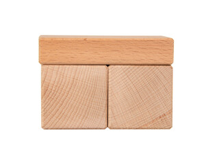 Wooden block cubes for creative isolated on the white background