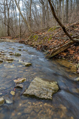 Small Creeks water flow in Southern Illinois, USA