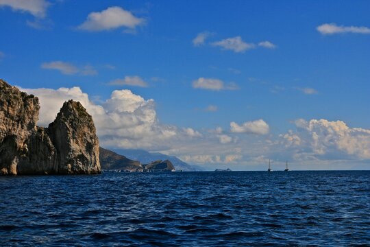 Seascape of Capri island, Italy 