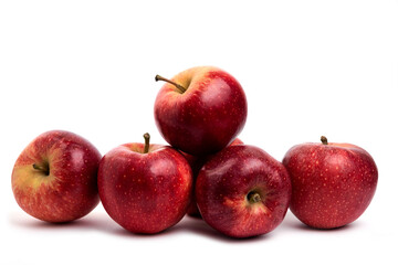 Tasty red apples isolated on white background