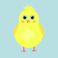 Happy easter. Cute cartoon chicken in pastel colors