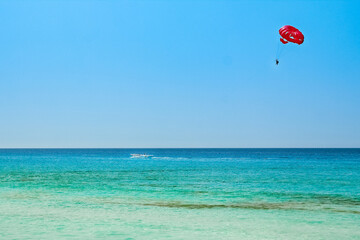 beautiful parachute at the sea of nature of Cyprus