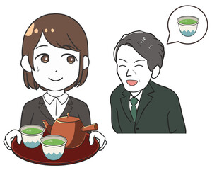 女性にお茶くみを強要する　男性の上司