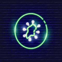 Kiwi neon icon. Glowing Vector illustration icon for mobile, web and menu design. Food concept