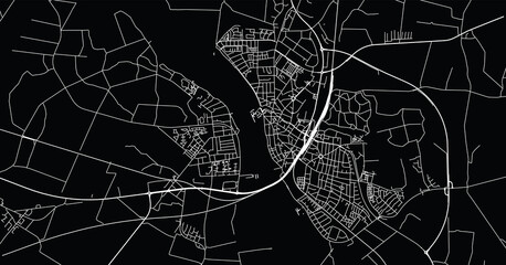 Urban vector city map of Nykobing falster, Denmark