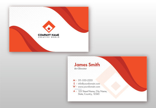 Business Cards in Orange and White